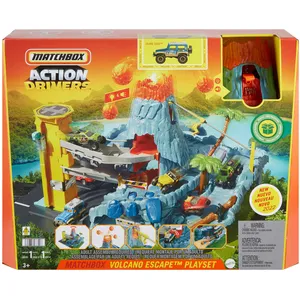 Matchbox-Action Drivers-Coffret Piste Volcan avec sons et lumières HHW21 pas cher