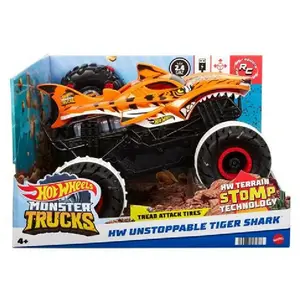 Comparateur de prix : Hot Wheels®-Monster Trucks-L’Inarrêtable Tiger Shark-Véhicule RC HGV87