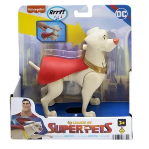 DC Comics Figurine Parlante Krypto le Super-chien de Superman Fisher-Price Beige