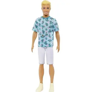 Barbie-Ken Fashionistas-Poupée blonde avec t-shirt cactus HJT10 TU
