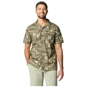 Columbia Pine Canyon SS - Chemise homme Stone Green / Outer Bounds S pas cher