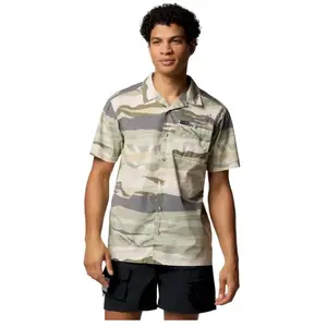 Columbia Pine Canyon SS - Chemise homme Safari / Rouge Valley M pas cher