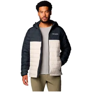 Veste à capuche Columbia Powder Lite II gris foncé blanc - L pas cher