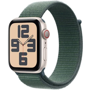 Montre connectée APPLE WATCH SE 44mm Lumière Stellaire/Vert Loop Cell pas cher