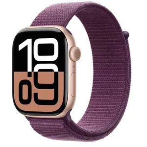 Apple Watch series 10 GPS 46 mm Aluminium Or rose Boucle Sport PruneVendu parcarrefour