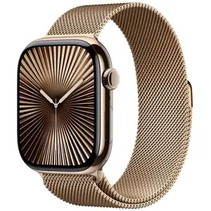 Montre connectée APPLE WATCH Serie 10 46mm Titane Or Loop Cellular TU pas cher