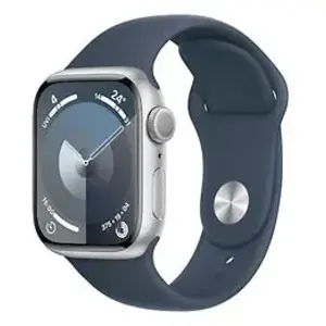 Apple Montre connectée Watch 9 Alu 41mm Argent/Bracelet Sport Bleu M/L pas cher