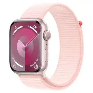 Apple Watch Series 9 GPS 45mm Aluminium rose, Boucle Sport Rose pâle pas cher