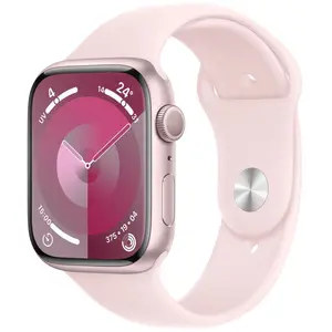 Apple Watch Series 9 GPS Aluminium Rose Bracelet Sport Band M/L 45 mm pas cher