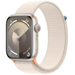 Apple watch 9 gps 45mm alu polarstern sport loop MR983QF/A pas cher