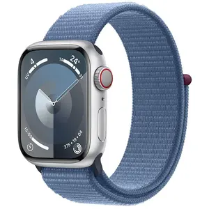 Apple Watch Series 9 4G 41mm Aluminium argent, Boucle Sport Bleu orage pas cher