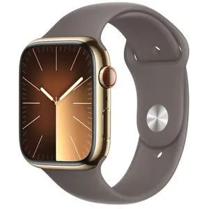 Montre connectée APPLE WATCH Serie 9 Cellular 45mm Acier/Or Argile S/M pas cher