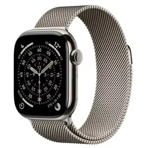 Comparateur de prix : Montre connectée APPLE WATCH 46mm Tit Naturel Milan Serie 11 M/L Cell