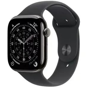 Comparateur de prix : Montre APPLE WATCH 46mm Tit Ardoise / Noir Serie 11 S/M Cel