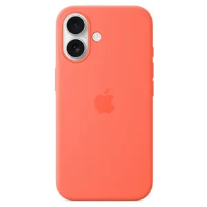 Apple Coque en silicone compatible MagSafe Tangerine pour iPhone 16