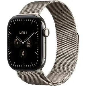 Apple Watch - Montre Connectée 46mm Tit Nat Milanais Serie 12 M/L Cel... pas cher