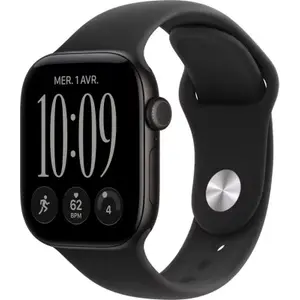 Apple Watch - Montre Connectée 42mm Alu Noir / Noir Serie 12 M/L pas cher