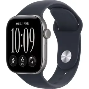Apple Watch - Montre Connectée 42mm Alu Noir / Bleu Serie 12 S/M pas cher