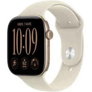 Apple Watch - Montre Connectée 46mm Alu Or Clair / Sable Serie 12 S/M pas cher