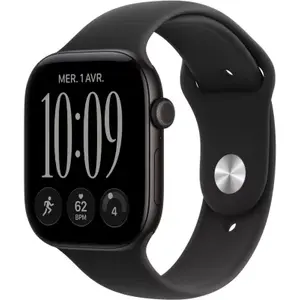 Apple Watch - Montre Connectée 46mm Alu Noir / Noir Serie 12 S/M pas cher
