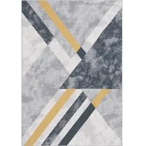 Comparateur de prix : Safavieh Tapis Polyester Grey / Gold Black 91 X 152 cm