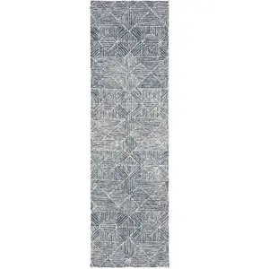 Safavieh Tapis Laine Blue / Ivory 69 X 183 cm pas cher