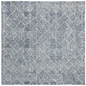 Safavieh Tapis Laine Bleu/Ivoire 120 X 120 pas cher