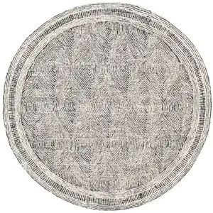 Safavieh Tapis laine ivory charcoal 122 x 122 cm pas cher
