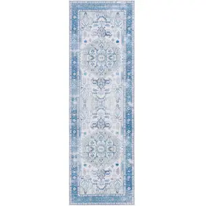 Safavieh Tapis Polyester Beige / Blue 76 X 244 cm pas cher