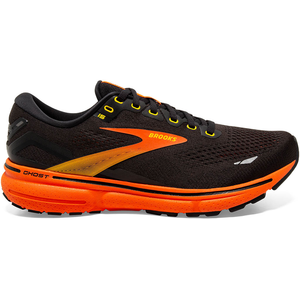 Brooks Homme Ghost 15 Sneaker, Black/Yellow/Red, 44 EU