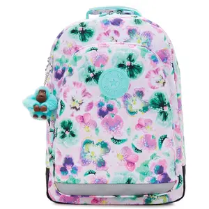 Kipling Sac À Dos Class Room Aqua Blossom Imprimé Grand Femme 100% Recycled Polyester pas cher