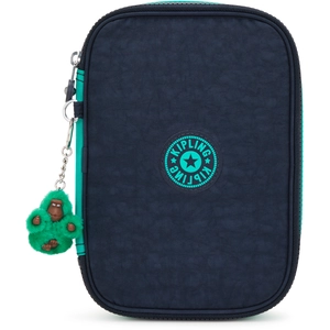 Comparateur de prix : Kipling Pochette 100 Pens Blue Green Block Bleu Grand Femme 100% Polyamide
