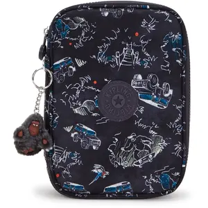 Kipling Pochette 100 Pens Jungle Fun Race Imprimé Grand Femme 100% Recycled Polyester pas cher