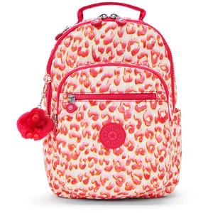 Kipling SEOUL S Petit sac à dos, Latin Cheetah (Rouge) pas cher