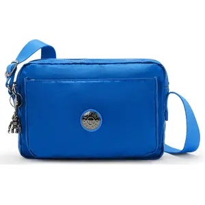 Kipling Sac Bandoulière Abanu M Satin Blue Bleu Standard Femme 72% Polyamide, 28% Recycled Polyamide