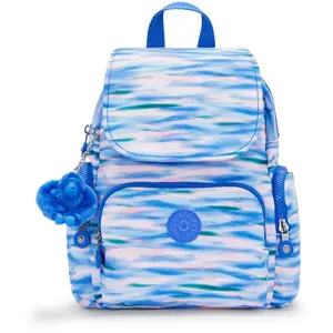 Kipling Sac À Dos City Zip Mini Diluted Blue Imprimé Petit Femme 100% ... pas cher