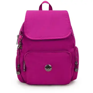 Kipling Sac À Dos City Zip S Fuchsia Night Rose Petit Femme 100% Polya... pas cher