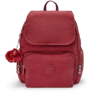 Kipling Sac À Dos City Zip S Funky Red Rouge Petit Femme 56% Recycled Polyamide, 44% Polyamide pas cher