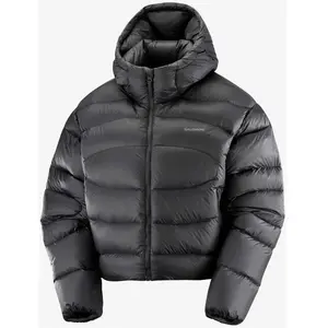 Veste à capuche Salomon Outline Novelty Crop Down noir femme - L pas cher
