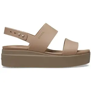 Comparateur de prix : Crocs Crocs Brooklyn Low Wedge - Sandales femme Latte / Mushroom 36 - 37