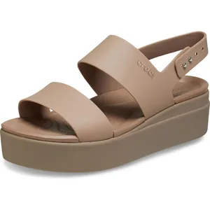 Comparateur de prix : Crocs Crocs Brooklyn Low Wedge - Sandales femme Latte / Mushroom 37 - 38