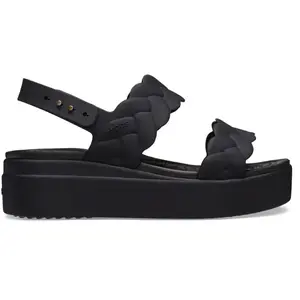 Crocs Femme Brooklyn Woven Upper LW Sandales, Black/Black, 37/38 EU pas cher