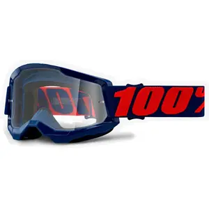 100% Strata 2 Clear Lunettes de motocross, rouge-bleu pour HommesVendu paramazon