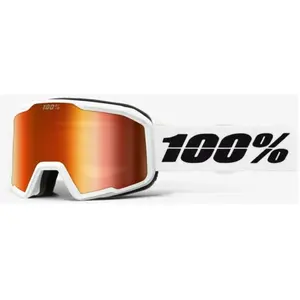 100% - Valnor - Masque ski White - Mirror Red Cat 2 pas cher