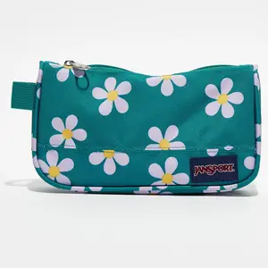 Jansport - Trousse Medium Accessory Pouch precious petals vert - 11.5x22x4.5 cm T.U pas cher