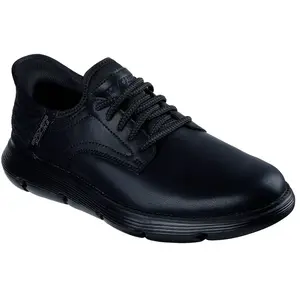 Skechers Baskets En Cuir Garza À Enfiler, Noir - 42 pas cher