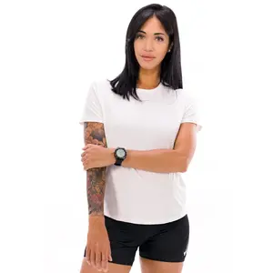 Nike Women's Shirt W NK One Classic DF SS Top, White/Black, FN2798-100, L pas cher