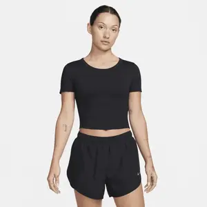 Nike Jacket W Nk One Fitted Df Ss Top, Black/Black, FN2804-010, L pas cher