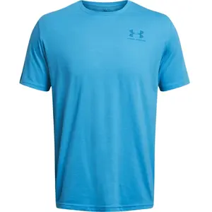 T-shirt Under Armour Sportstyle Left Chest manche courte bleu ciel - S pas cher