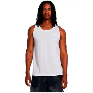 Under Armour Launch Singlet Top De Course Hommes - Blanc, Taille M pas cher